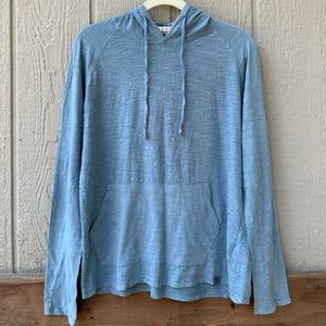 Free Planet lightweight 100% cotton long sleeve light blue hoodie sweatshirt top